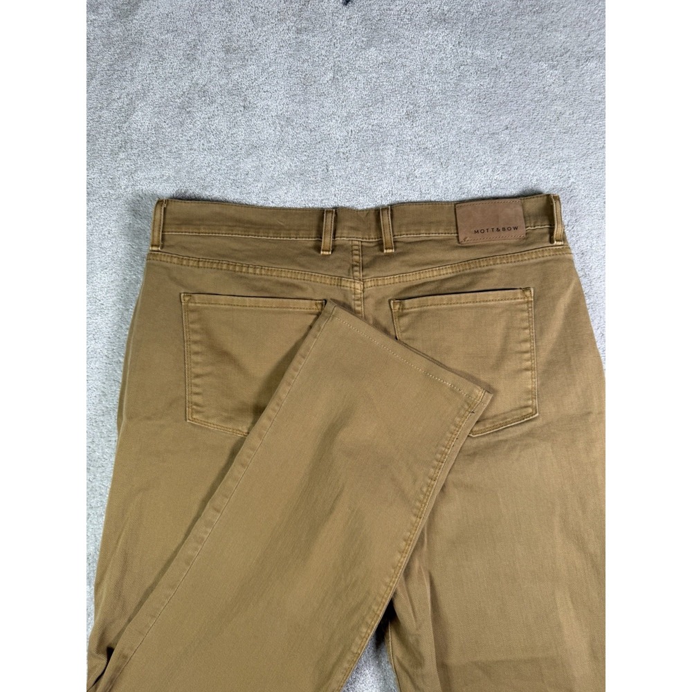Mott & Bow Mercer Jeans Mens 36x30 Slim Fit Stretch Khaki Tan 5 Pocket Stretch